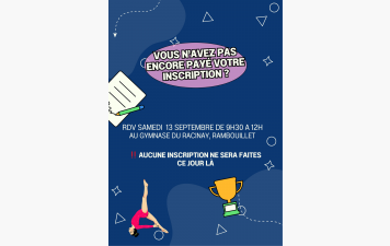 Vous n'avez pas encore payé votre inscription ? Alors c'est le moment !