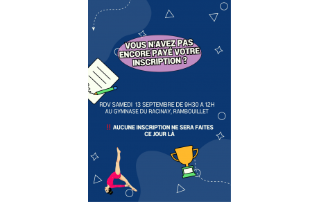Vous n'avez pas encore payé votre inscription ? Alors c'est le moment !